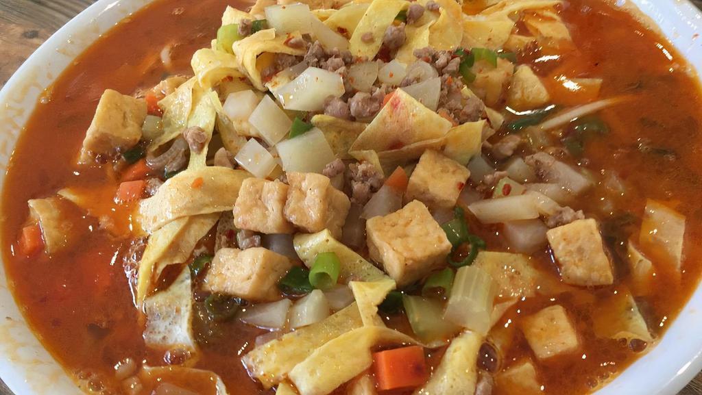 Soup Noodles With Saozi 臊子汤面 · Spicy.