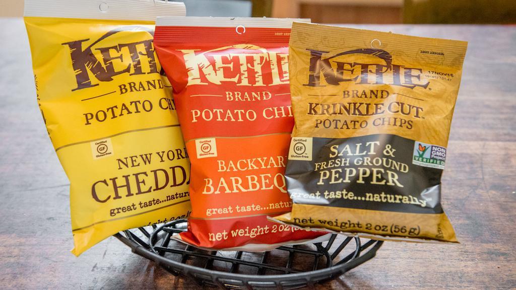 Sides · Sorry - due to supply chain problems we can't get Kettle Chips.  But check out the awesome Tim's Chips and other that we DO have!
If we're out of the exact item you ordered, we we'll substitute the closest thing to it.