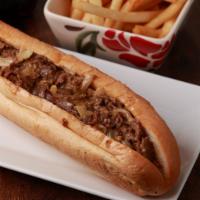 Original South Philly Cheesesteak · Ribeye steak, grilled onions and cheese whiz. For the traditionalist!
