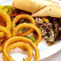 Philly Steak · with peppers, onions & provolone cheese