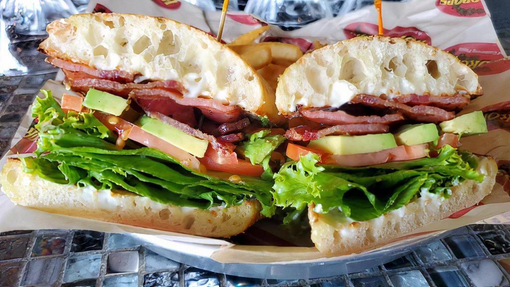 Blt & A · Bacon, lettuce, tomato, avocado, and mayo served on a ciabatta roll.