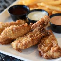 Chicken Strips · Not your average chicken strips; ours are hand cut, seasoned & floured in house! With either...