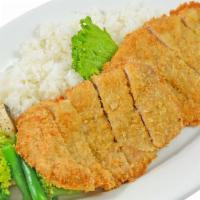 Chicken Katsu · Breaded and deep-fried chicken cutlet with katsu sauce.