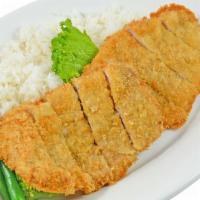 Ton Katsu · Breaded and deep-fried pork cutlet with katsu sauce.