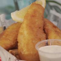 Fish & Chips · 3 piece of alaskan cod with french fries and tartar sauce.