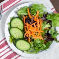 Large House Salad · Fresh spring greens with shredded carrots, and fresh cucumbers. Want to add chicken? Grilled...