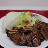 T6 Beef Short Ribs · Comes with steamed rice and salad.