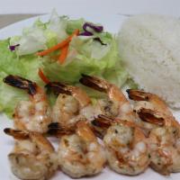 T8 Prawn Teriyaki · Comes with steamed rice and salad.
