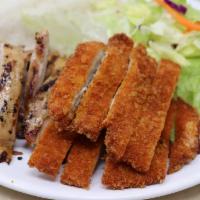 C3 Chicken Teriyaki & Chicken Katsu · Comes with steamed rice and salad.