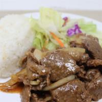 C9 Beef & Pork Teriyaki · Comes with steamed rice and salad.