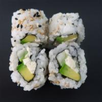 Vegan California Roll(Spicy) · Spicy tofu, avocado, cucumber, vegan mayo, GF