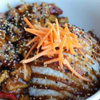 Teriyaki Chicken & Rice Bowl · teriyaki chicken, rice and veggies