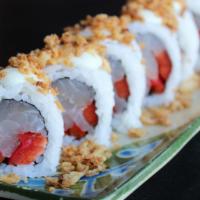Lotus Long Roll * · Snapper, red pepper, cusabi sauce and crunchy onions.  [CONTAINS RAW INGREDIENTS]  (Cusabi s...