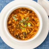 Hot & Sour Soup · Spicy. Bamboo shoots, tofu with a sprinkle of crushed black peppers, and everything to warm ...
