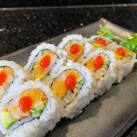 Seattle Roll · Spicy  scallops, avocado, cucumber.with hot sauce