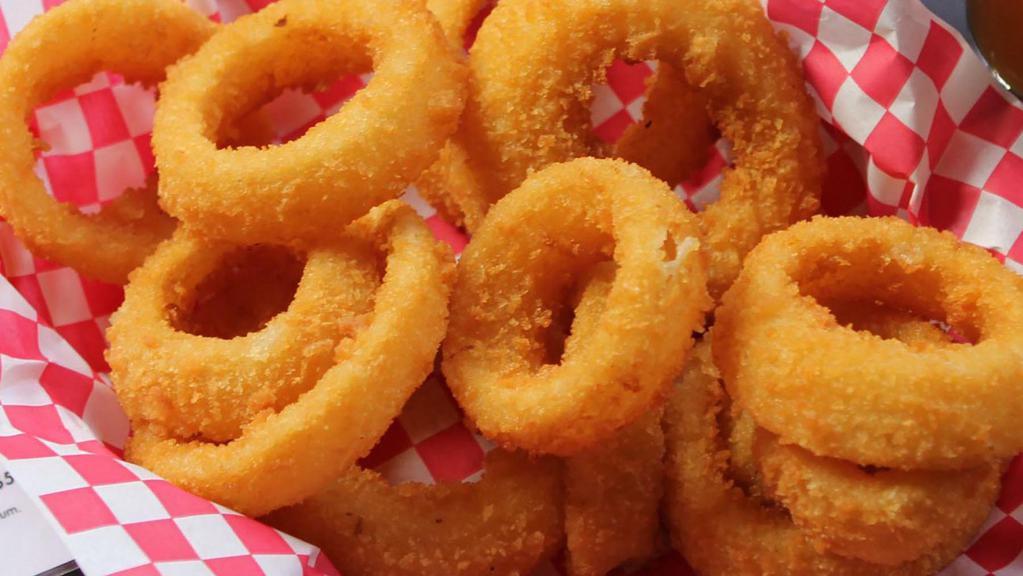 Onion Rings · Thick cut and beer-battered.