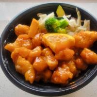 Orange Chicken Bowl · Served with steamed rice