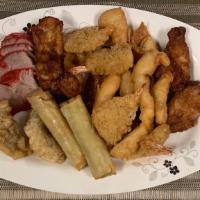 Pu Pu Platter · BBQ pork, fried dumplings, fried shrimp, fried chicken, spring roll, chicken wing, chicken s...