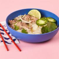 Rare Steak Pho · Flavorful pho broth, rice noodles, and rare steak.