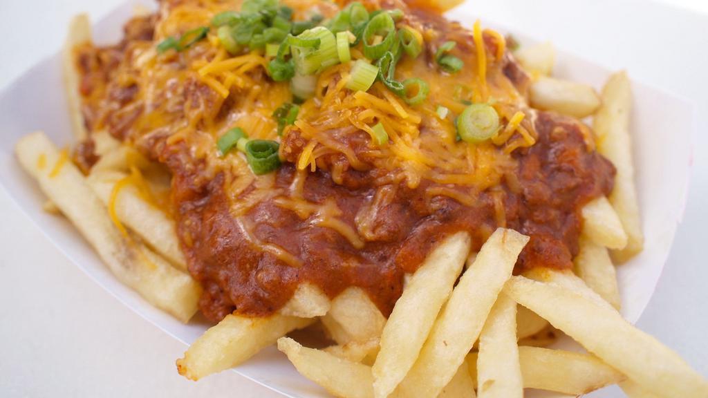 Large Chili Fries · Our famous homemade chili on a large order of fries.