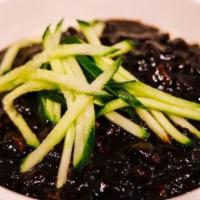 Jajangmyeon · Black bean paste noodle with vegetable and pork.