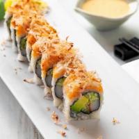 Lobster · Lobster and cream cheese over a California roll and fish powder