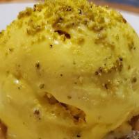 Saffron Ice Cream · Mixture of saffron, rosewater, pistachios, and cream turned into this rich of flavored ice c...