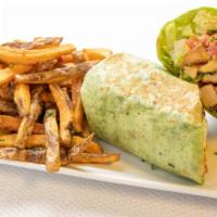 Chicken Bacon Ranch Wrap · Chicken Breast / Bacon / Romaine / Tomato / Provolone / Onion / Ranch Dressing 

Served with...
