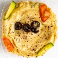 Baba Ghanouj With Pita · Roasted eggplant tahini dip.