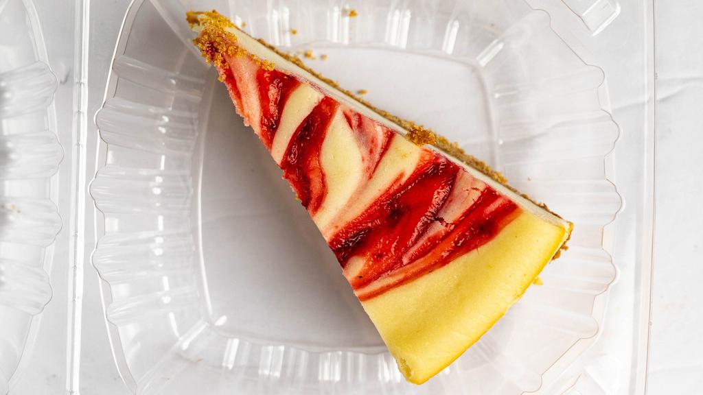 Your Way Cheesecake · A tradition slice of cheesecake topped with your choice of strawberry, chocolate, caramel, or raspberry sauce.