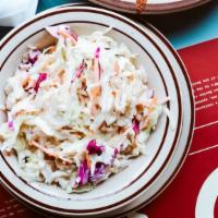 Coleslaw** · Tangy, mayo & vinegar-based homemade coleslaw made w/ red & green cabbage and carrots.
Aller...