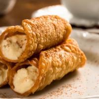Housemade Cannoli · Authentic Italian Cannoli made in our kitchen from scratch. Comes with two!