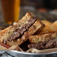 Patty Melt · On thick 9-grain bread with Swiss cheese (check it out with cheddar) and caramelized onions....