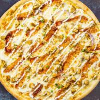 The Grand Arizona Pizza · Hot ranch base, grilled chicken, bacon, onion, green peppers, and garlic baked on a hand-tos...