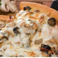 Classic Combo · Pepperoni, beef, sausage, onions, black olives, mushrooms, and mozzarella cheese.