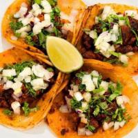 Tacos Chilangos (Street Tacos) · Choice of Carne Asada, Adobada, Chicken, or Carnitas