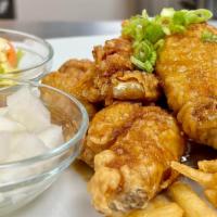 K-Pop Chicken Wings (6 Pcs) Combo W/Fries · Include a side pickled daikon radish or coleslaw.