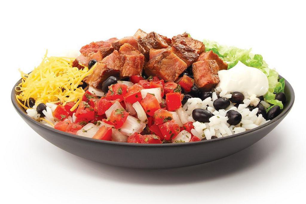 The Boss Bowl · Hit your hunger right in the sweet spot with our Boss Bowl. Packed with over a pound* of cilantro-lime rice, black beans, and your choice of grilled chicken or steak, our Boss Bowl will keep you satisfied. If you want to be a boss, eat like one.. *Approximate weight only.