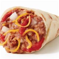 Burrito · A warm Fluffy Tortilla filled with Refried Beans, Cheddar Cheese, Diced Onions and Mild Sauce.