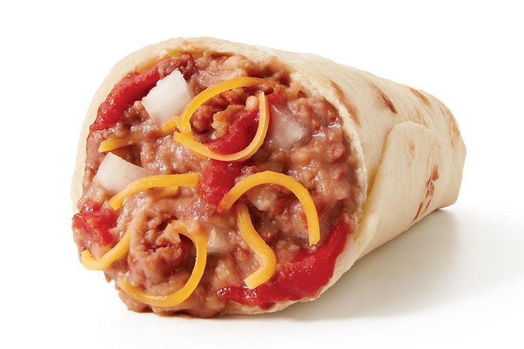 Burrito · A warm Fluffy Tortilla filled with Refried Beans, Cheddar Cheese, Diced Onions and Mild Sauce.