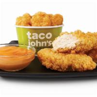 Kids Chicken Tenders · Includes  Fried Chicken Tenders with side of ranch, junior size Potato Olés®, and choice of ...