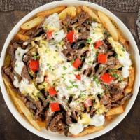 Proud Philly Loaded Fries · Steak, caramelized onions, bell peppers, and melted cheese topped on Idaho potato fries.