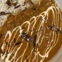 Chicken Butter Masala Bowl · 48oz bowl with Basmati rice, tandoori  chicken smothered with butter masala sauce with side ...