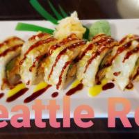 Seattle Roll · Spicy crab meat, cream cheese, and deep fried. Spicy mayonnaise and eel sauce.