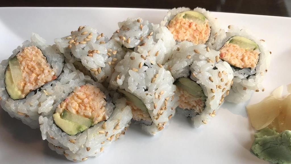 Spicy California Roll · Spicy. Avocado, spicy crab meat, and cucumber.