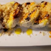 Crunch Roll (5 Pieces) · Crab, shrimp tempura, and tempura flake. Eel sauce.
