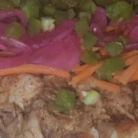 Bahn Mi  · Slow braised pork carnitas, pickled carrots & onions, fresh jalapenos, sriracha mayo and sal...