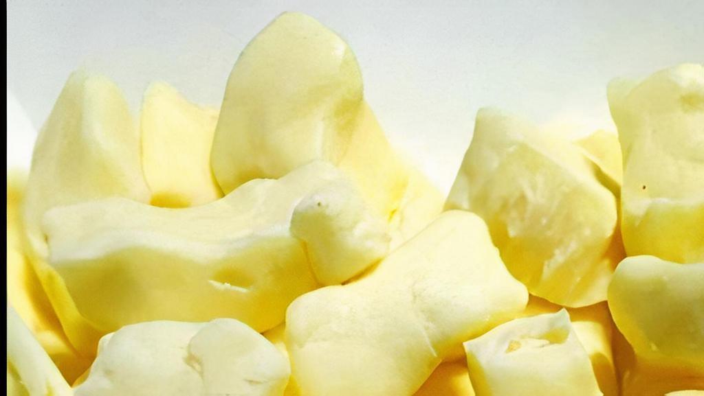 Squeaky Curds · Cold and squeaky white cheddar cheese curds , fresh from Wisconsin.