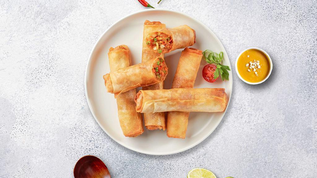 Spring Rolls · Fried vegetables wrapped in rice wrapper.