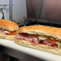 #5 Italian Bomber Footlong · Italian meats with peperoncini peppers and Standard Toppings